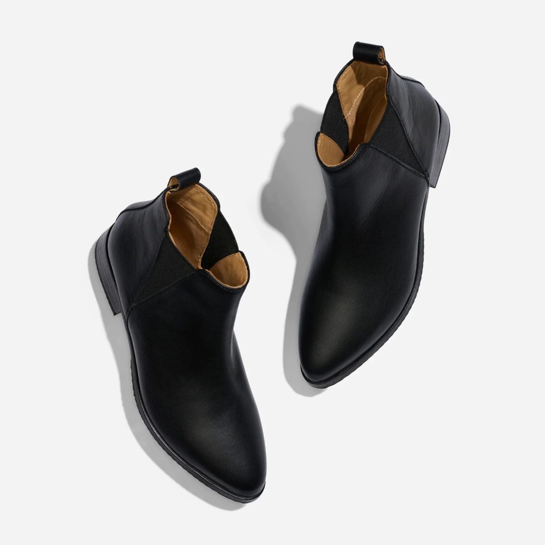Nisolo Women's Eva Leather Everyday Chelsea Boot Black Size 8 NIB 228