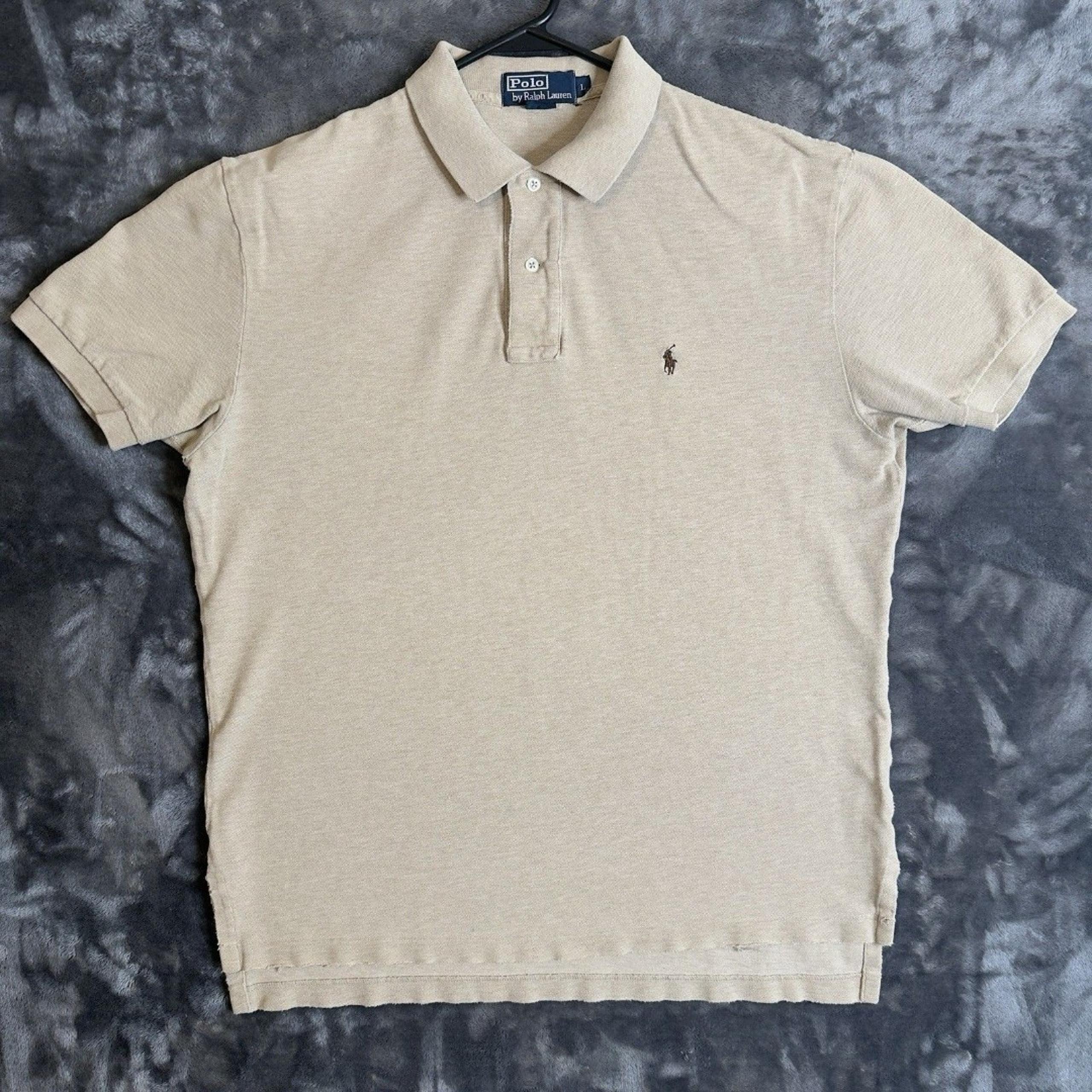 Vintage Polo Ralph Lauren Short Sleeve T Shirt Large Beige