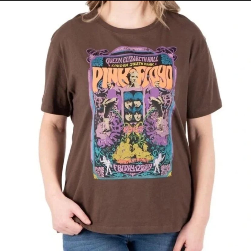 Pink Floyd Licensed Brown Graphic Band Tee Small