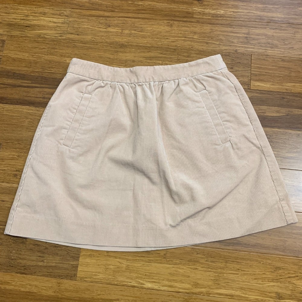 J.Crew Corduroy Skirt Womens 6 Beige A-Line Pockets Casual Cute Tan Preppy Y2K