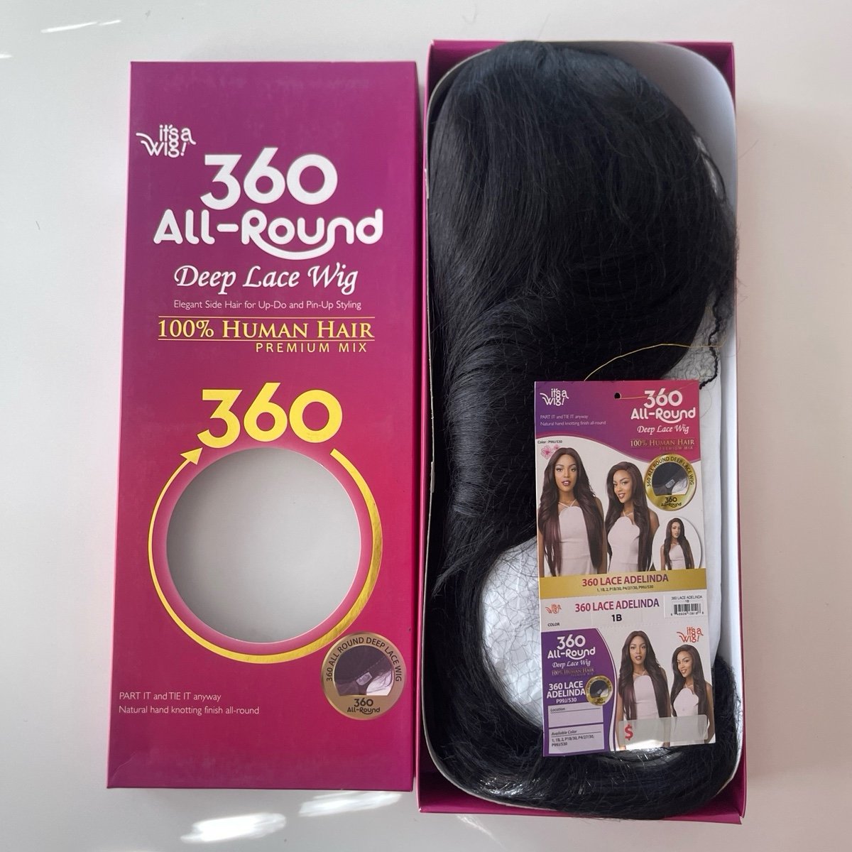 It’s A Wig All Around 360 Deep Lace Front Wig 100% Human Hair Black Long