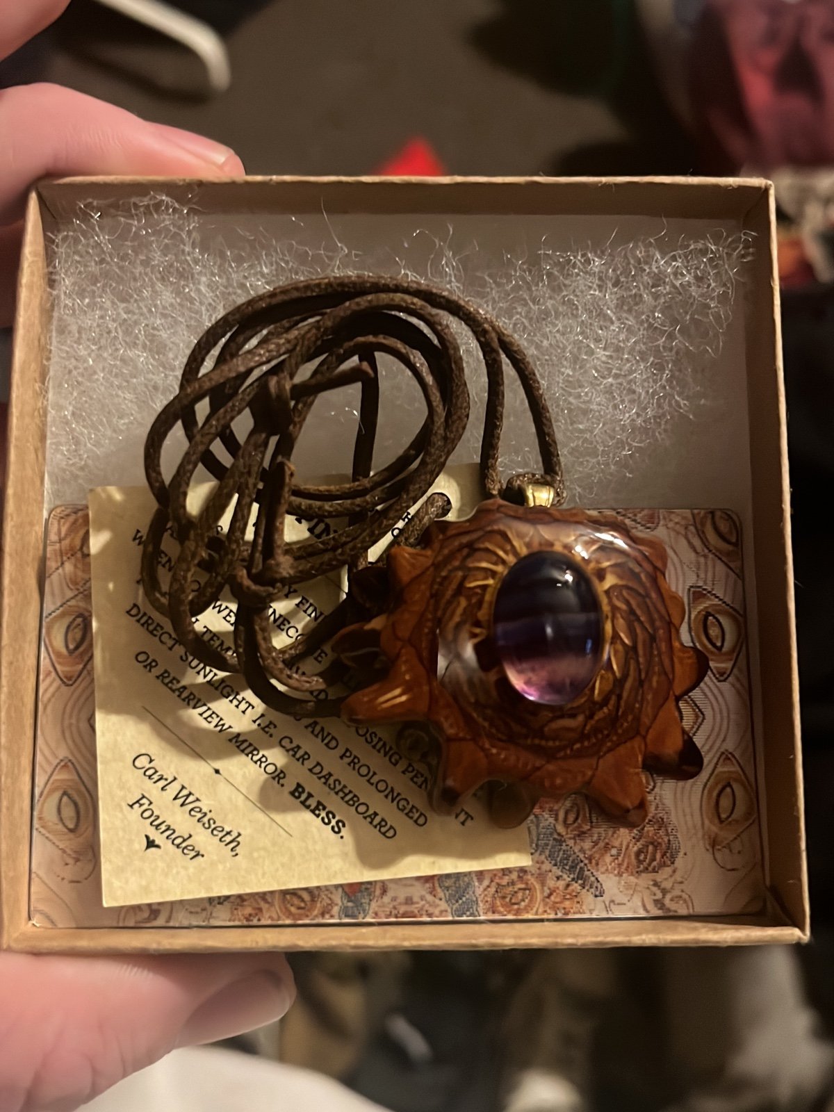 Third eye pinecone necklace