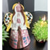 Vintage Hand Painted Angel Statue Figurine~Bell~Ceramic~4 3/4” 90s Folk Art