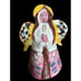 Vintage Hand Painted Angel Statue Figurine~Bell~Ceramic~4 3/4” 90s Folk Art