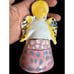 Vintage Hand Painted Angel Statue Figurine~Bell~Ceramic~4 3/4” 90s Folk Art
