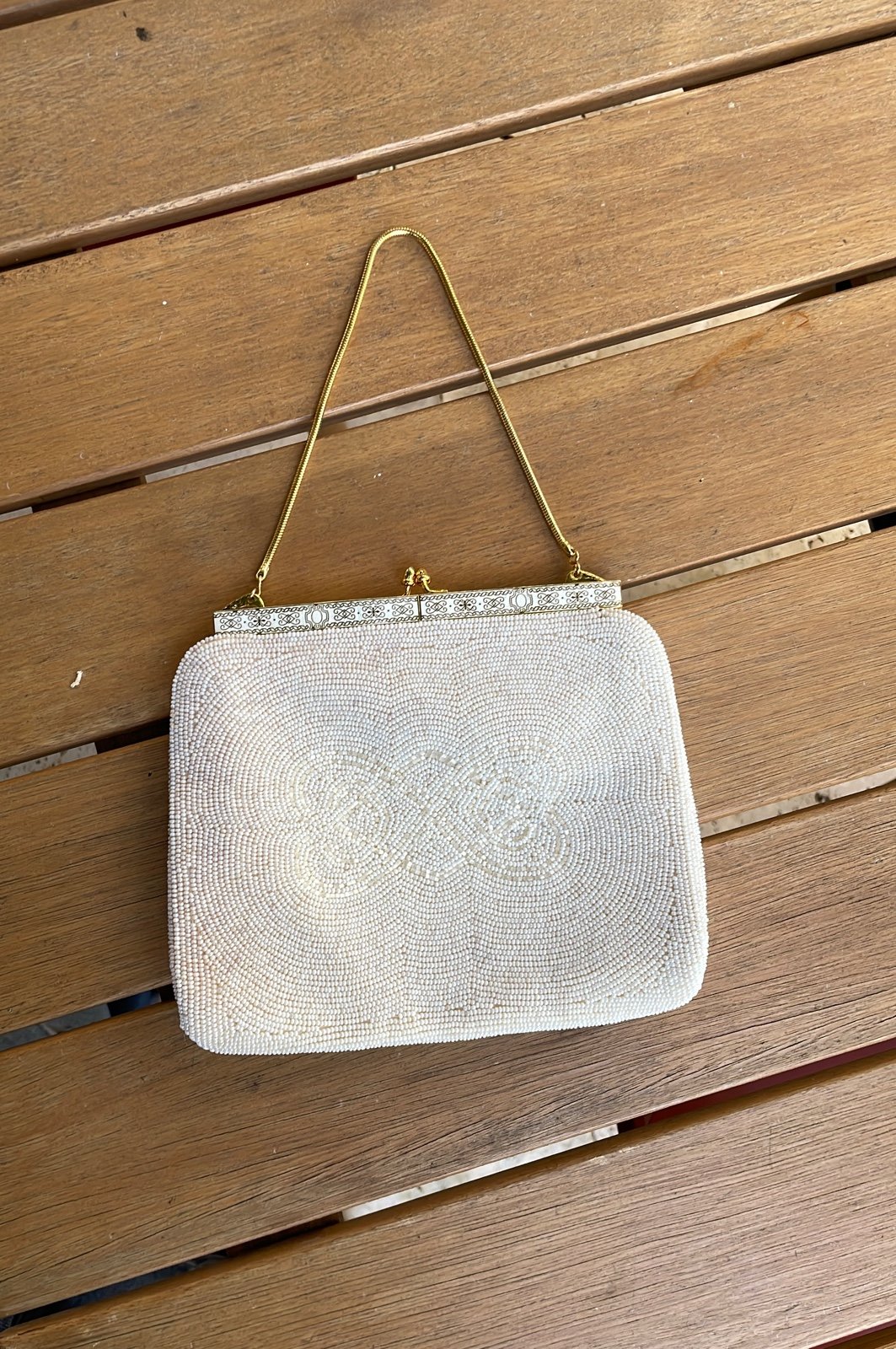50s hand beaded purse