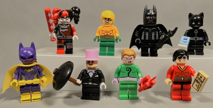DC Heroes and Villains Minifigure lot Penguin, Aquaman, Batman, Riddler, Batgirl