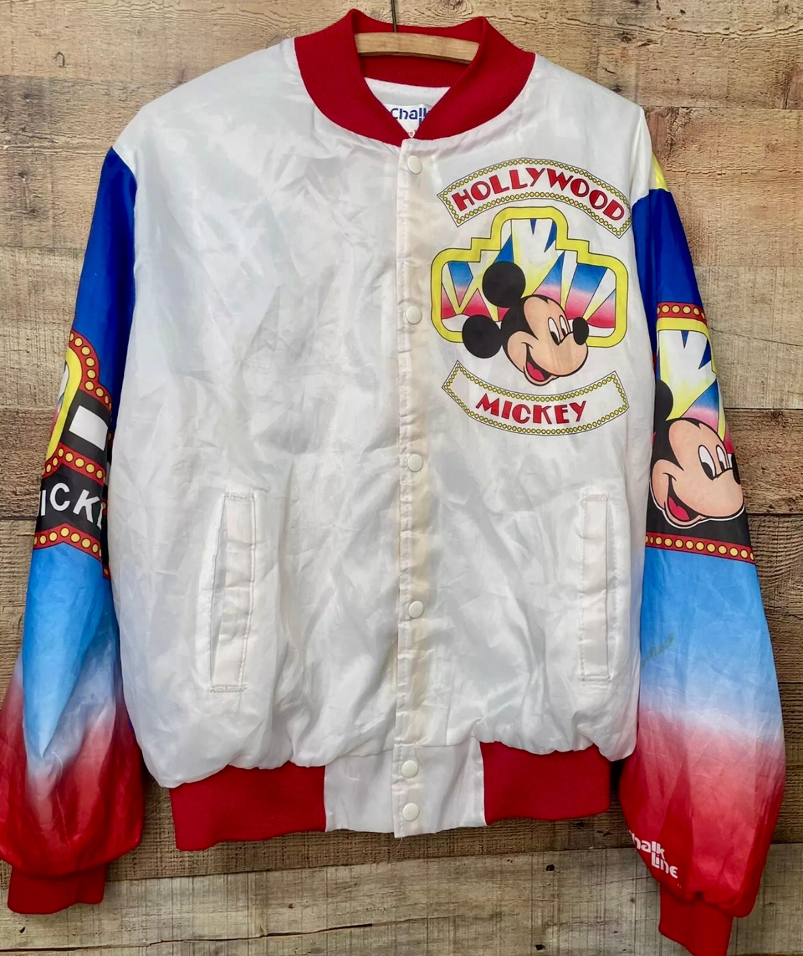 Disney Chalk Line 90's Men's XL Varsity Jacket Mickey Mouse Fanimation Satin