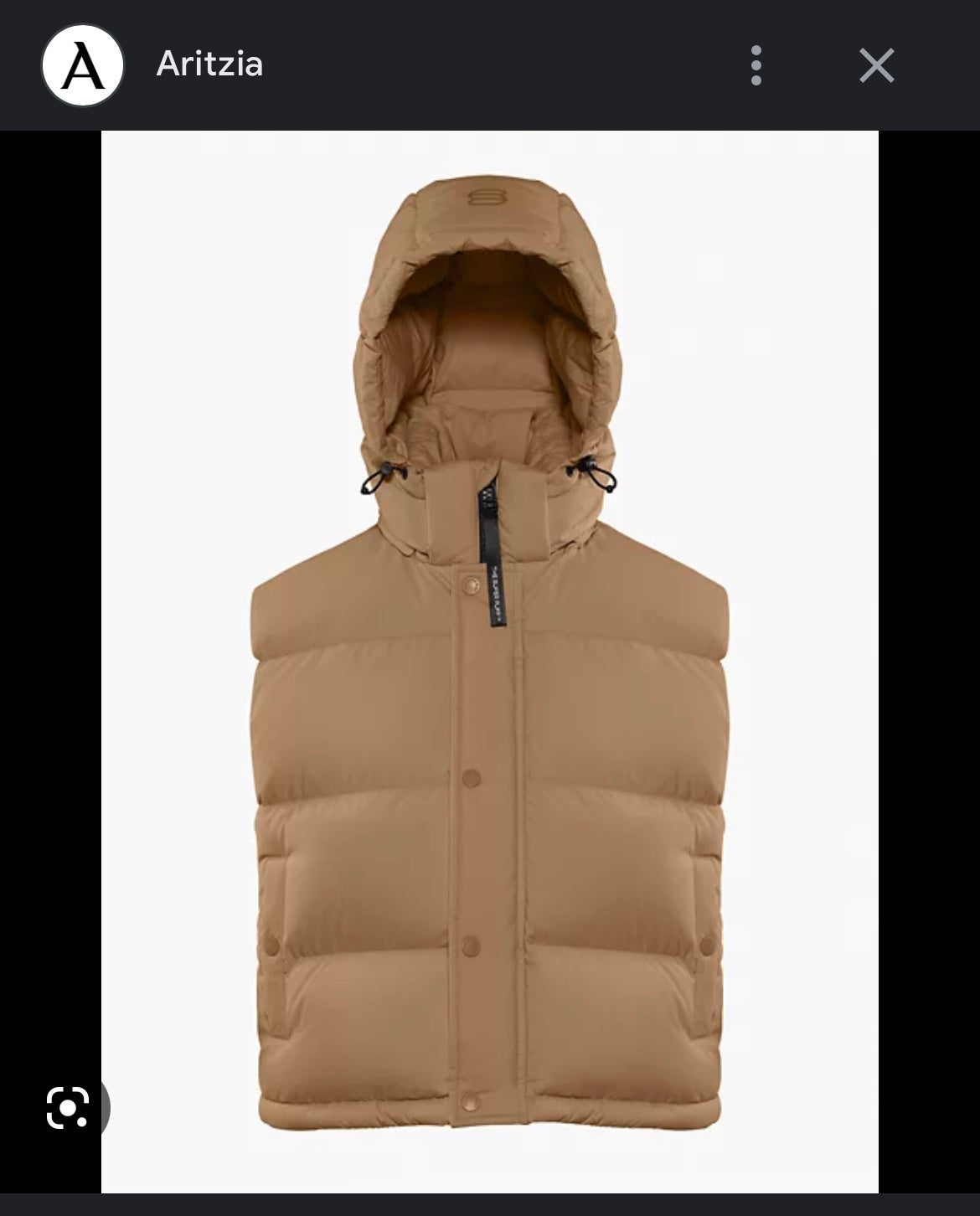aritzia super puff shorty vest