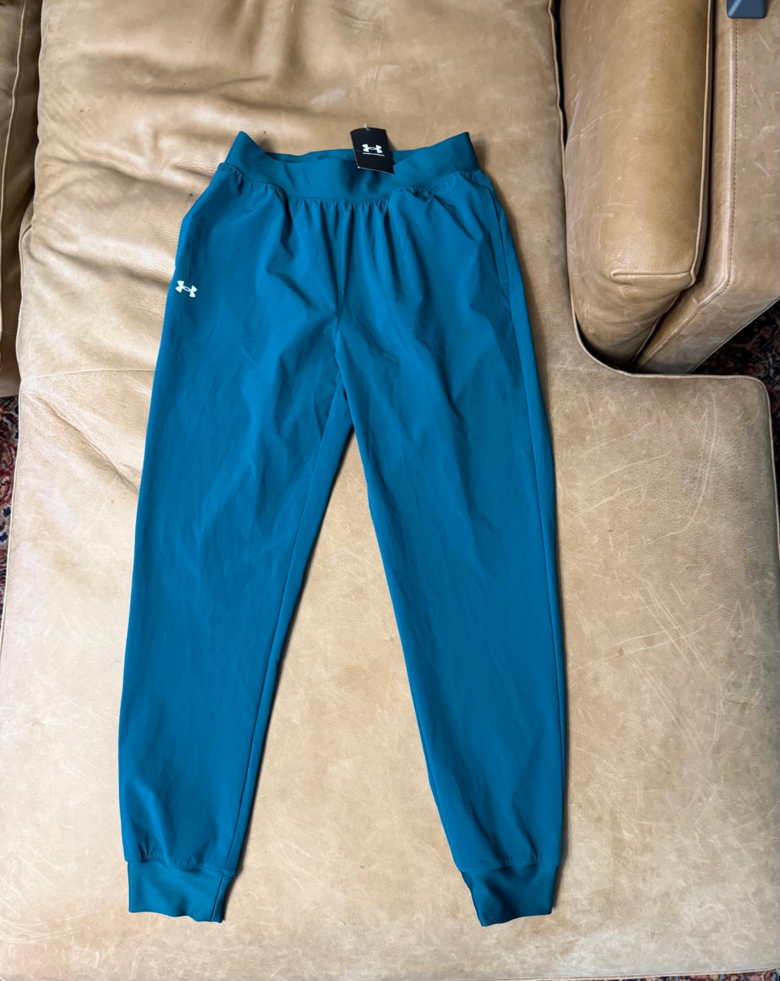 Under Armour Women's Jogger Woven Pant Sport High Rise Small Hydro Teal NWT