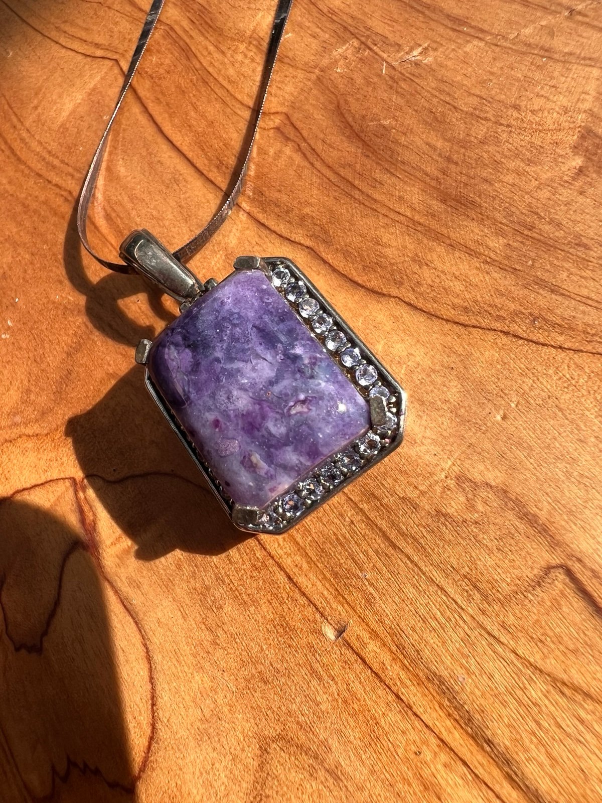 Sterling Silver And Purple Gemstone necklace