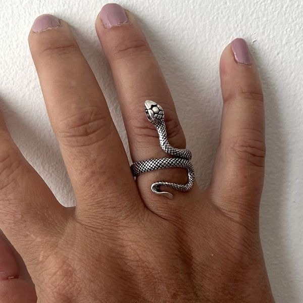 The Python Wrap Around Adjustable ring in 925 Silver