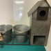 Galvanized Birdhouse with Two Planter Pots