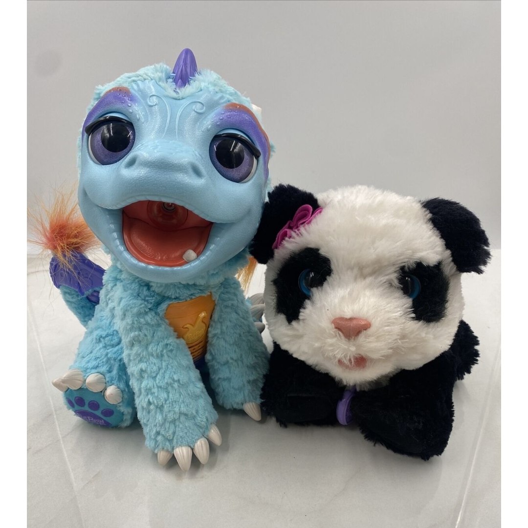 FurReal Friends Torch My Blazin Dragon Pom Pom Panda Interactive Lights Sounds