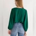 J.Crew puff sleeve satin blouse emerald green women’s size small tall