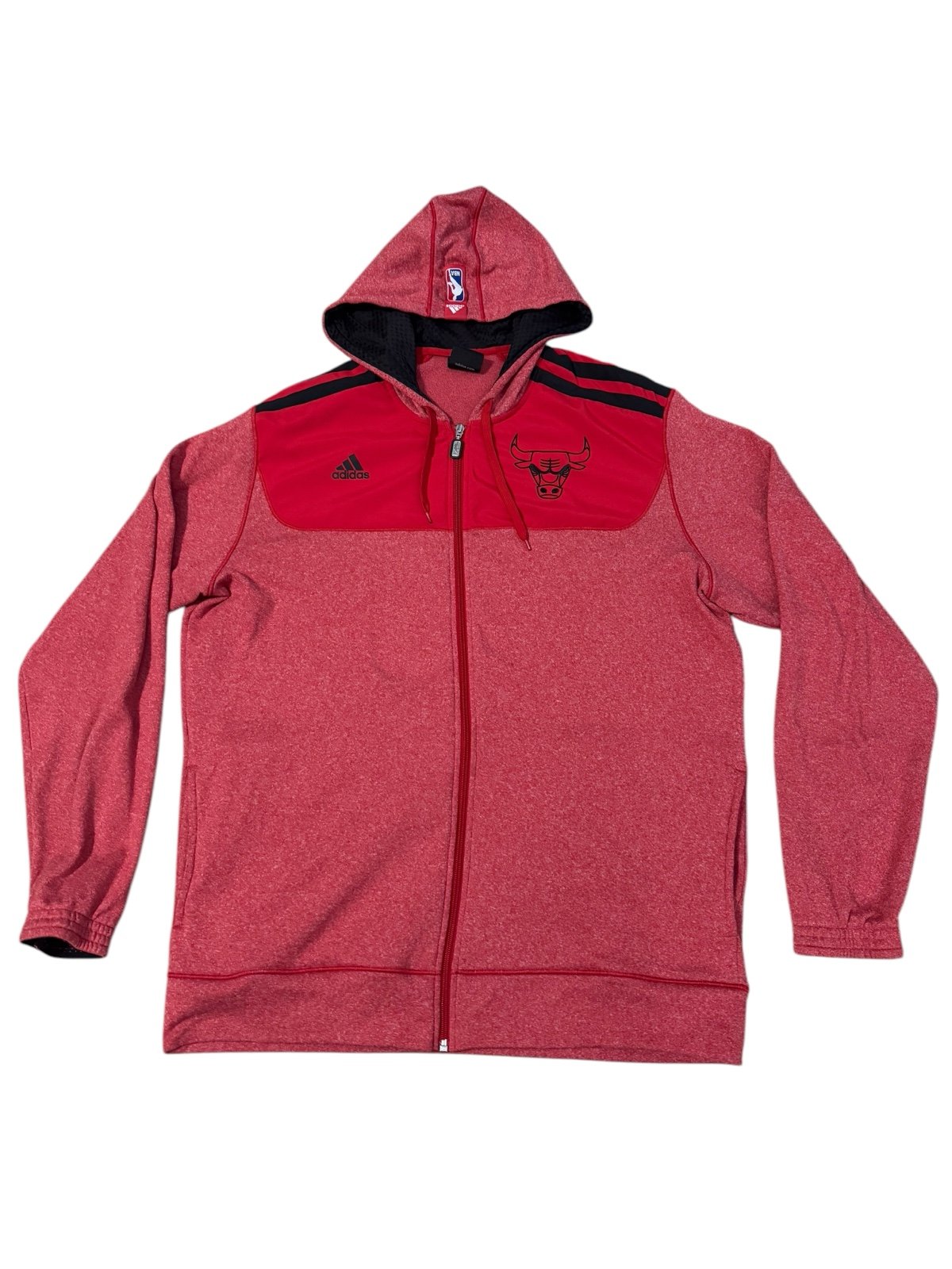 Adidas Chicago Bulls Zip Up Jacket Men’s 2XL Pregame Fleece Red NBA Basketball