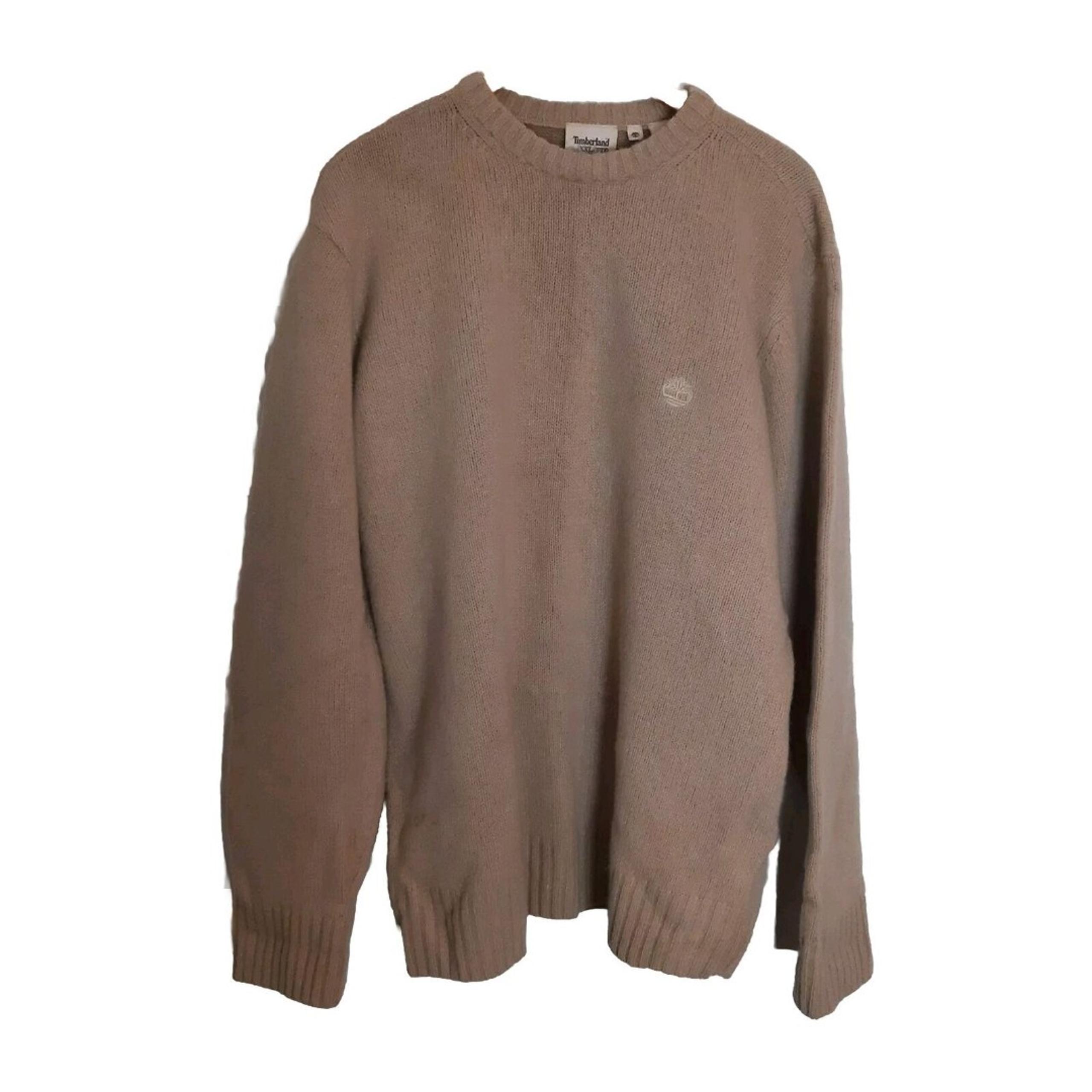 Timberland 100% Lambswool Sweater Men Size XXL Beige Pullover Crewneck