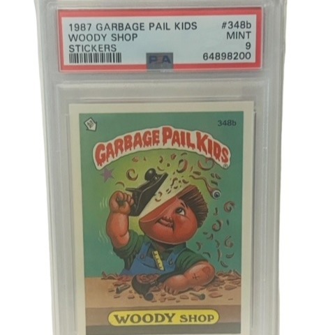 Woody Shop Garbage Pail Kids Trading Card 1986 PSA 9 Sticker GPK #348b planer