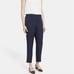 Theory Slim Pull On Dark Navy Blue Viscose Jacquard Floral Trouser Pant