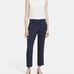 Theory Slim Pull On Dark Navy Blue Viscose Jacquard Floral Trouser Pant
