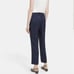 Theory Slim Pull On Dark Navy Blue Viscose Jacquard Floral Trouser Pant