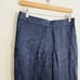 Theory Slim Pull On Dark Navy Blue Viscose Jacquard Floral Trouser Pant