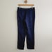 Theory Slim Pull On Dark Navy Blue Viscose Jacquard Floral Trouser Pant