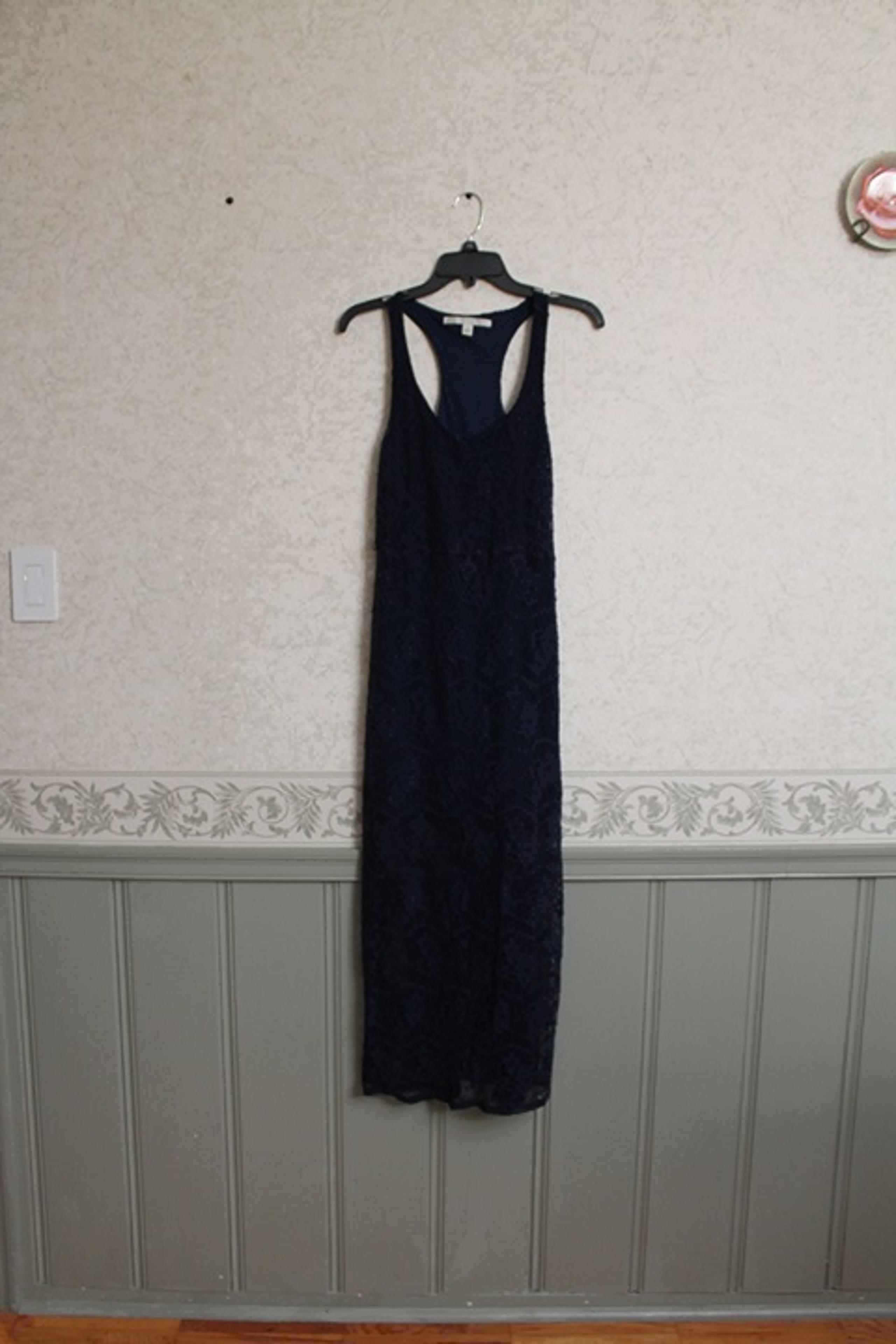 Lauren Conrad Navy Blue Lace Maxi Dress w/ Racerback ~ Size Small