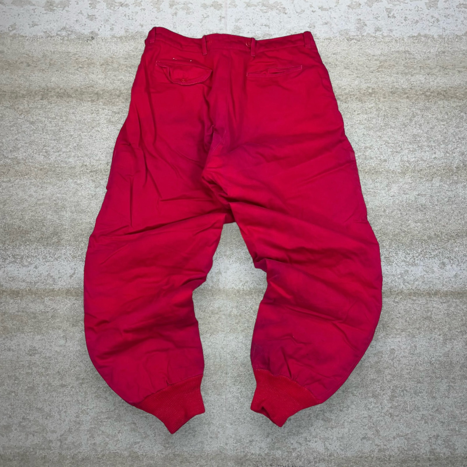 True Vintage JC Higgins Snow Pants Crimson Red Baggy Tapered Fit Insulated 70s