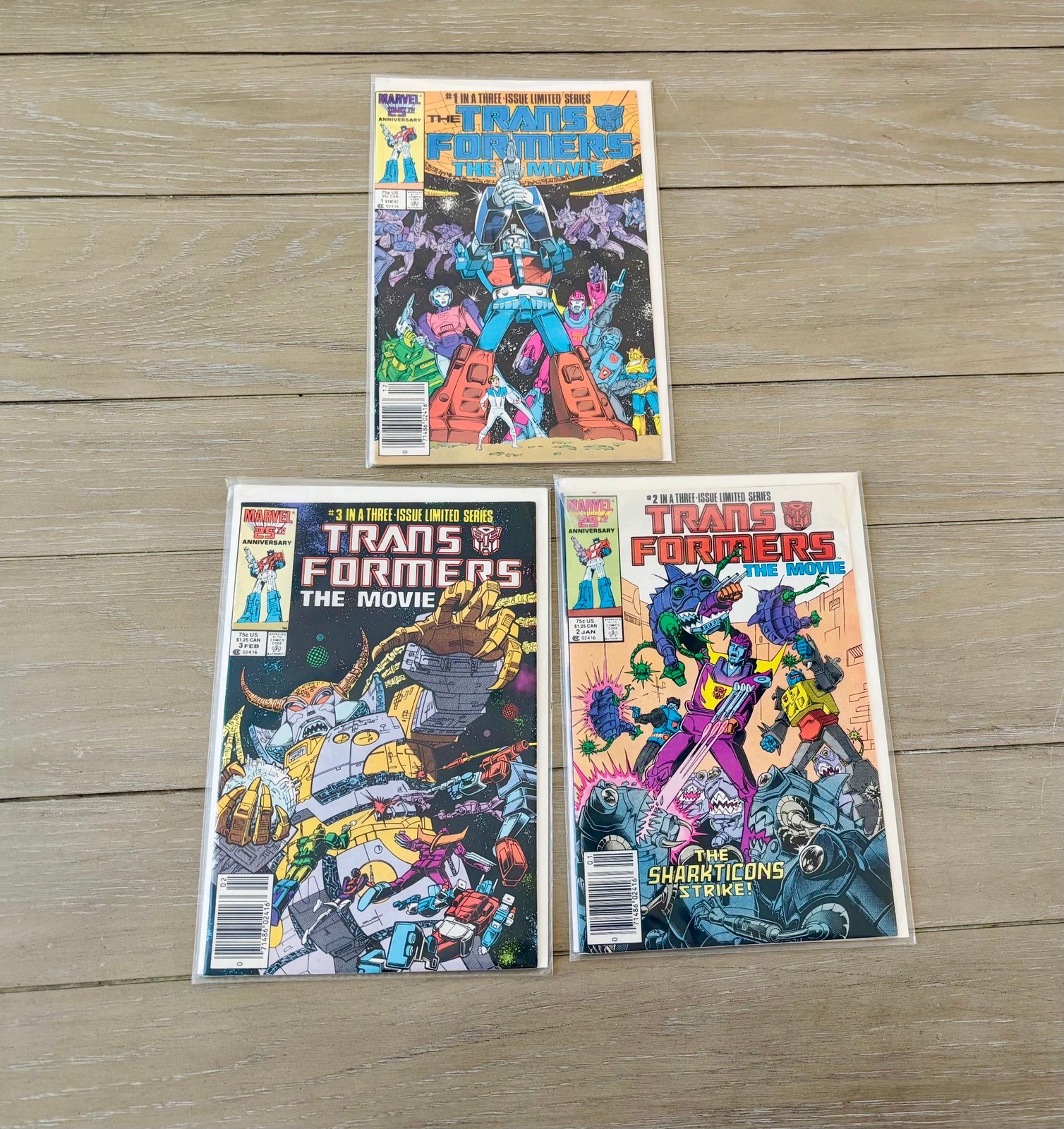 THE TRANSFORMERS THE MOVIE #1-#3 Comic Book Marvel 1986