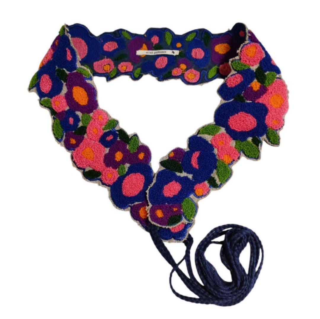 mina perhonen flower curtain belt, embroidery, flower curtain