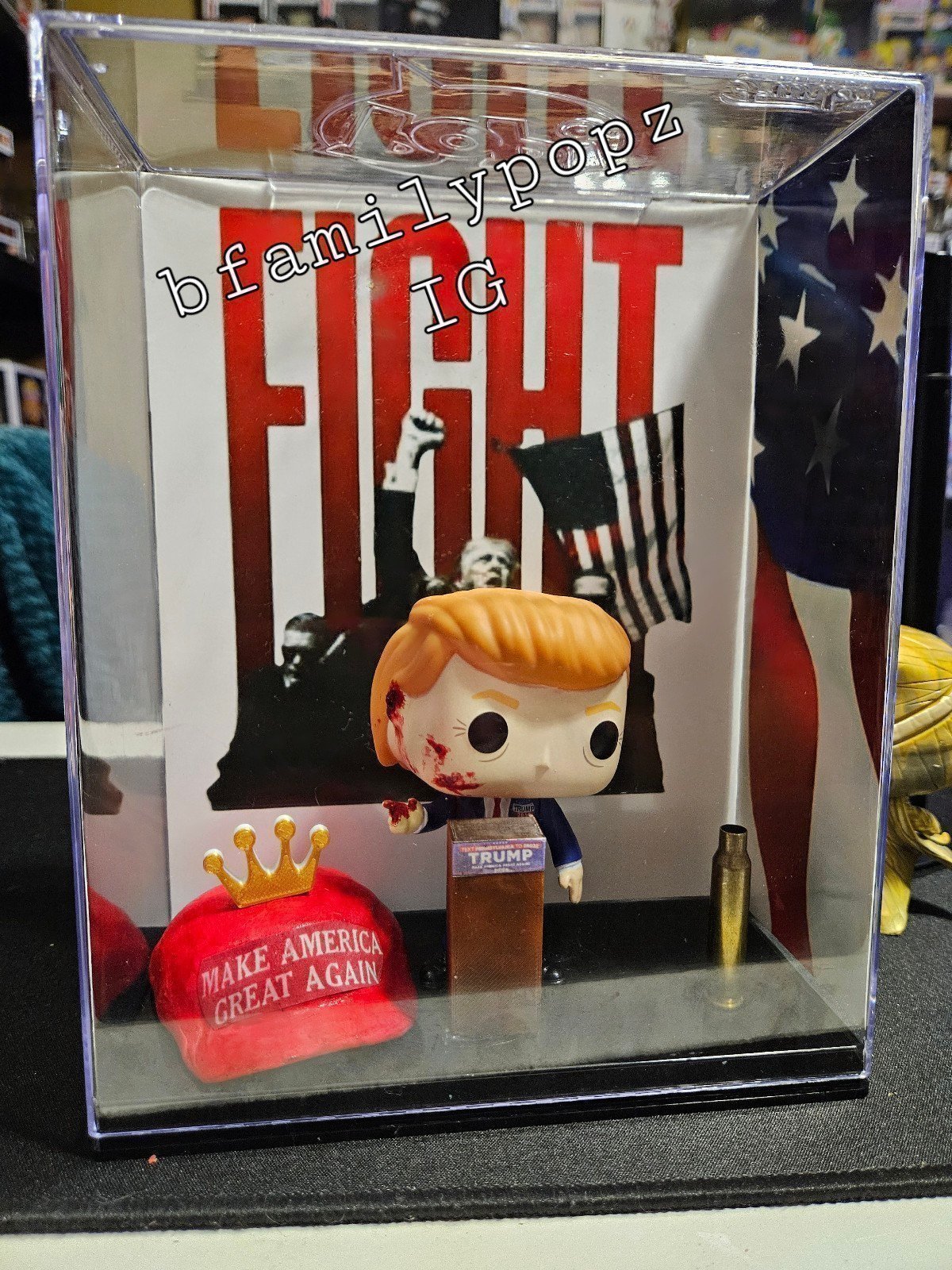 Funko Donald Trump #02 funko FIGHT FIGHT FIGHT never surrender bloody custom 1/1
