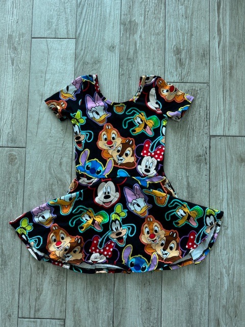 NWOT Wild Rich Kids Disney Characters skirted romper 9/10