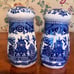 Vintage Moriyama Set Of 2 Blue Willow Muffineer Sugar Shakers Japan