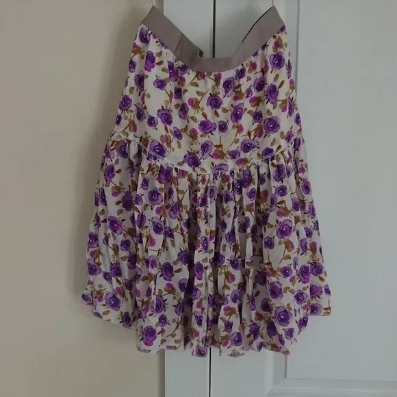 Dolce & Gabbana silk purple Floral Skirt size 42