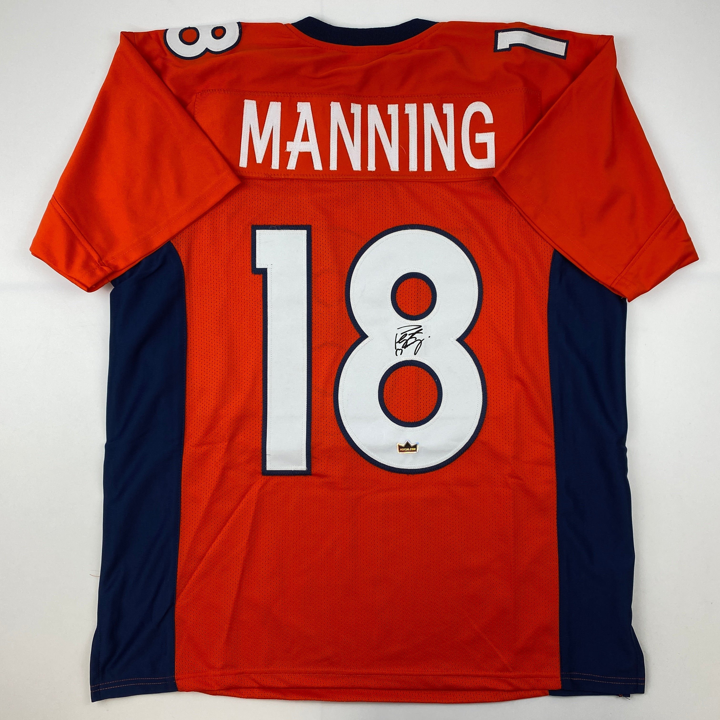 Facsimile Autographed Peyton Manning Denver Orange Auto Jersey Size Men's XL