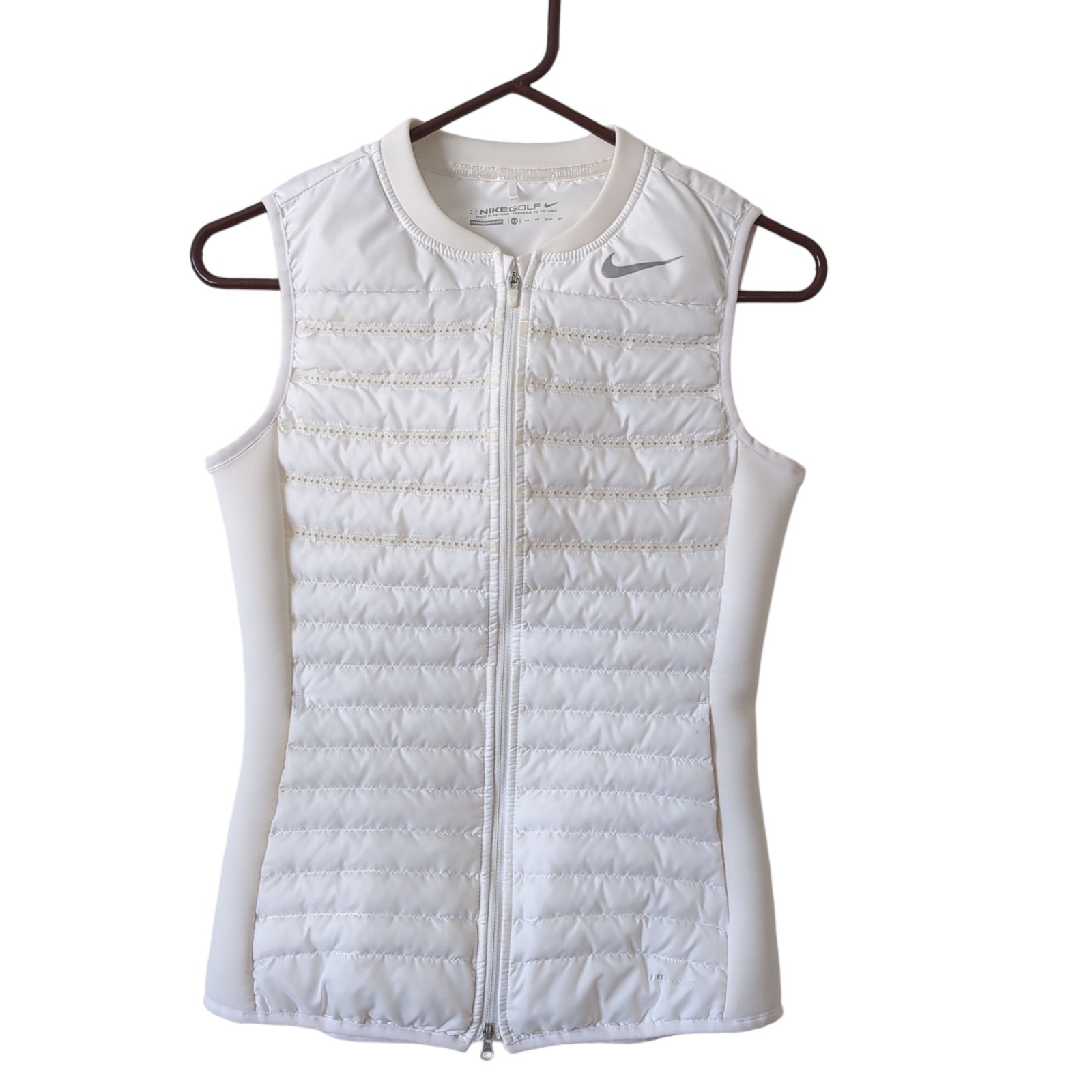 Nike Golf Womens Quilted White Vest Size XS Athletic Performance Aeroloft Puffer
