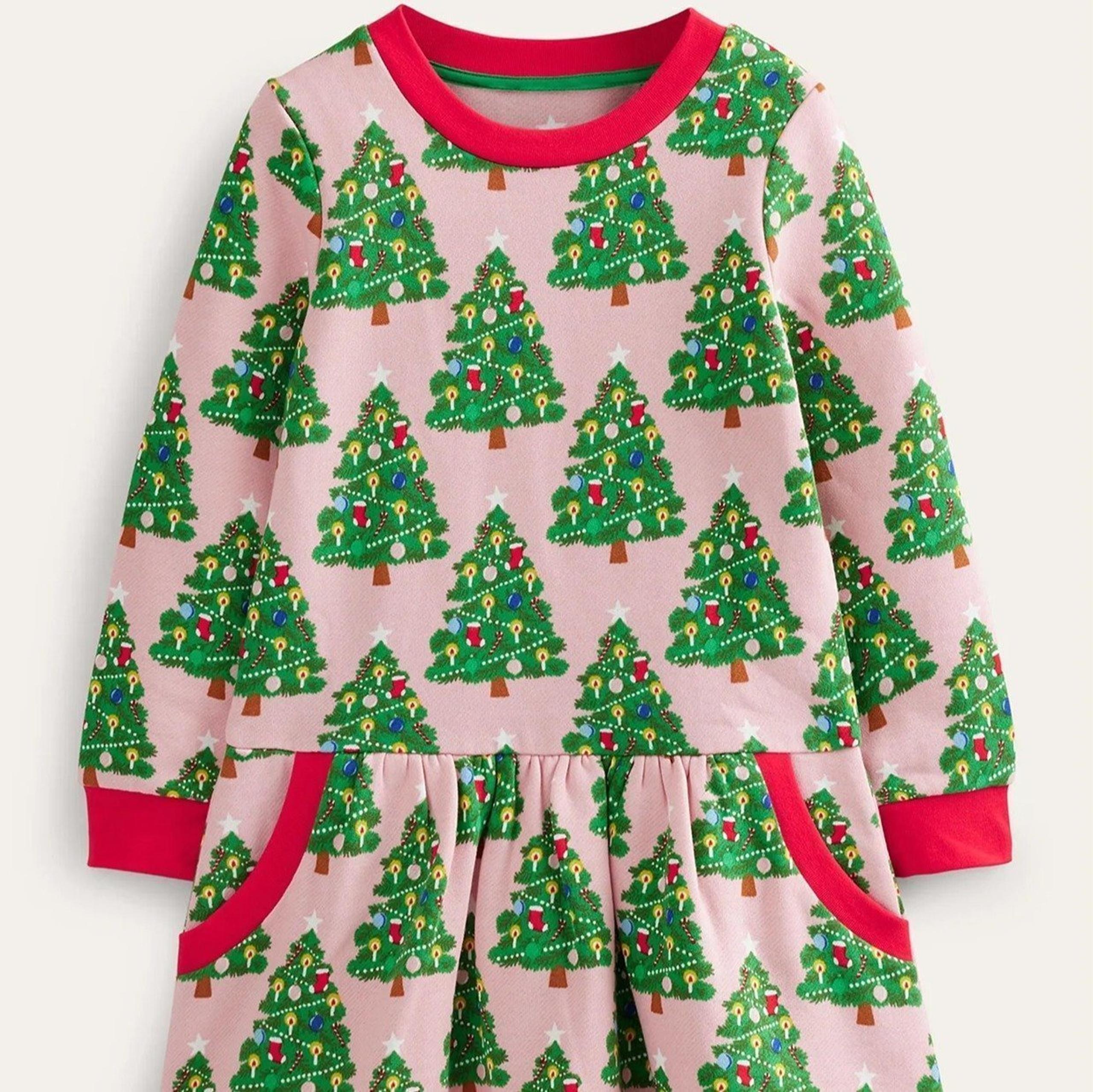 NWT Mini Boden Cosy Printed Sweatshirt Dress 5-6Y
