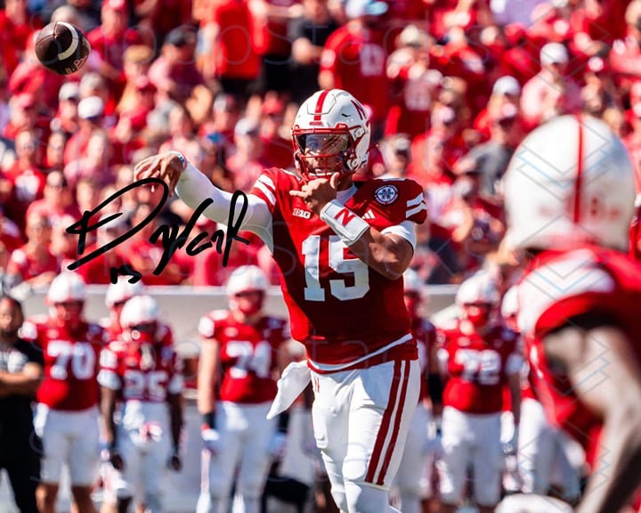 Dylan Raiola Signed 16x20 Glossy RP Photo Red Nebraska Cornhuskers Football 3