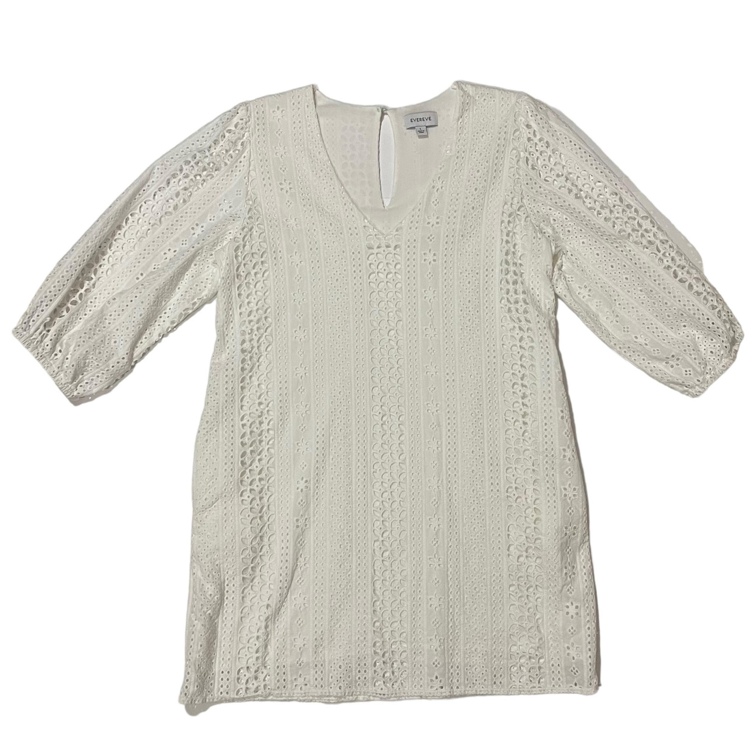 Evereve Presley Eyelet Dress - White - Large