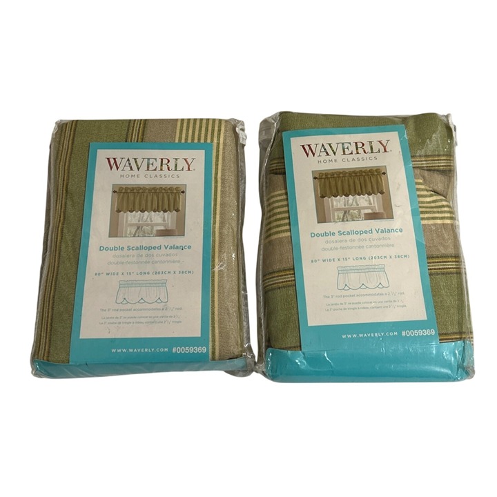 Waverly Home Classics Double Scalloped Valance 80 X 15 Sage Chatham