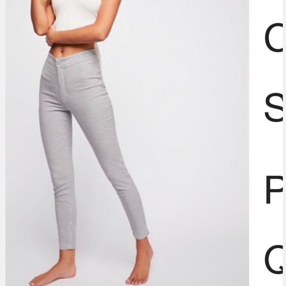 Free people grey striped skinny pants