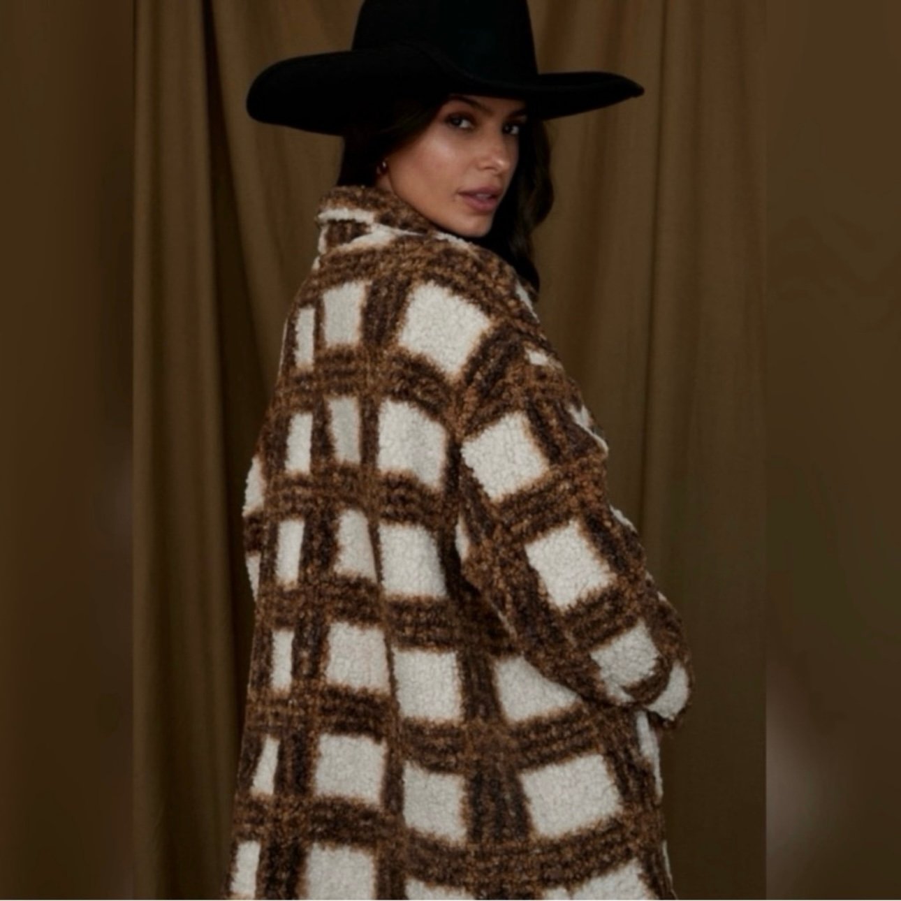 NWT Oversized Plaid Teddy Sherpa Shacket Sz SM/MD