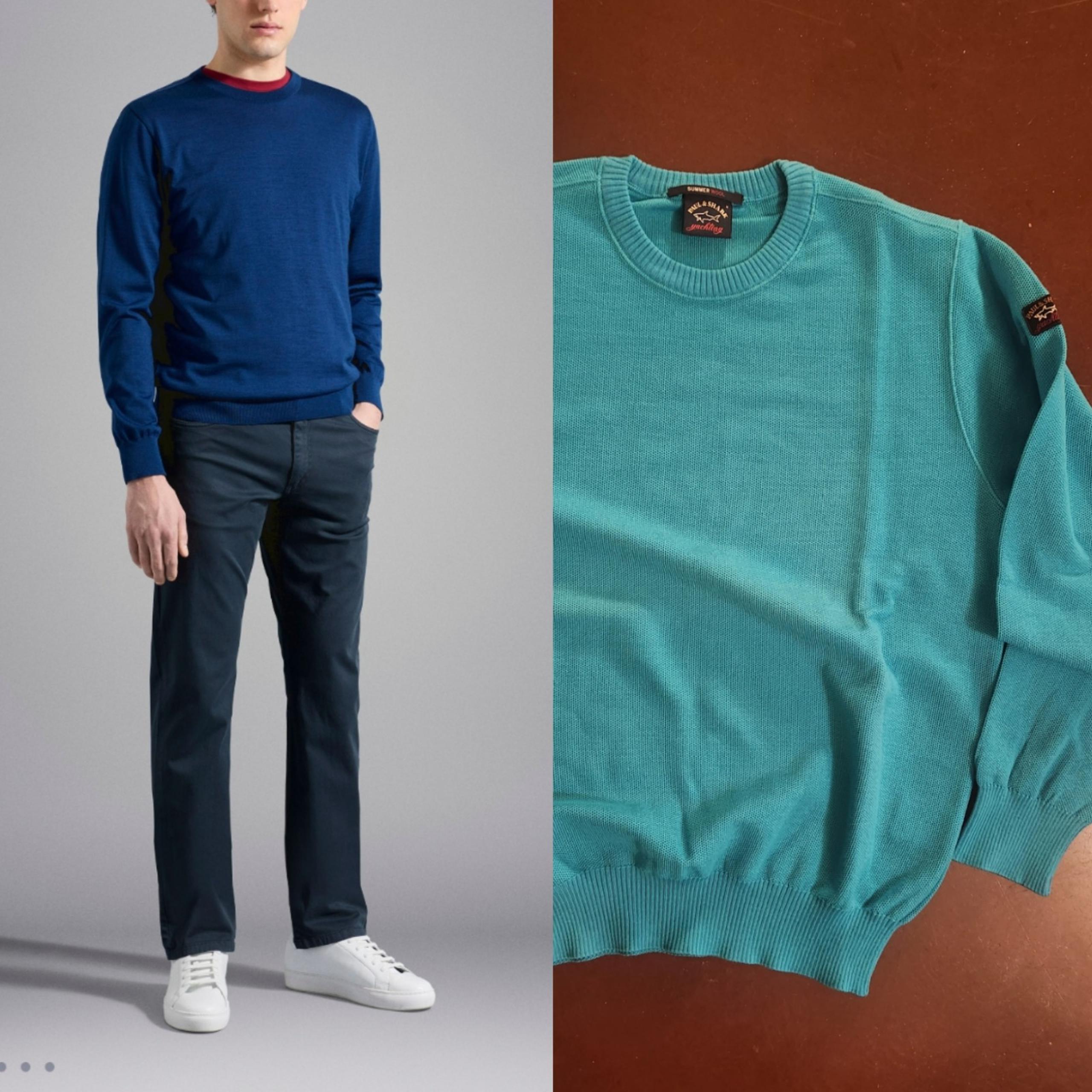 Paul & shark summer wool merino aqua sweater M