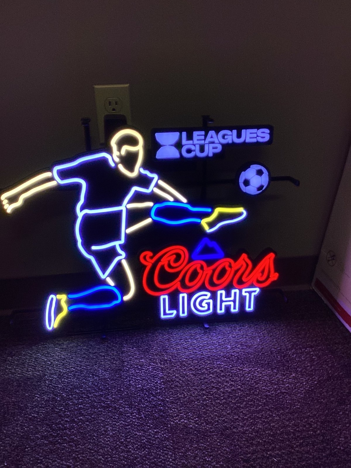 Coors Light Leagues Cup Soccer LED Lighted Sign 24 x 18 - NIB