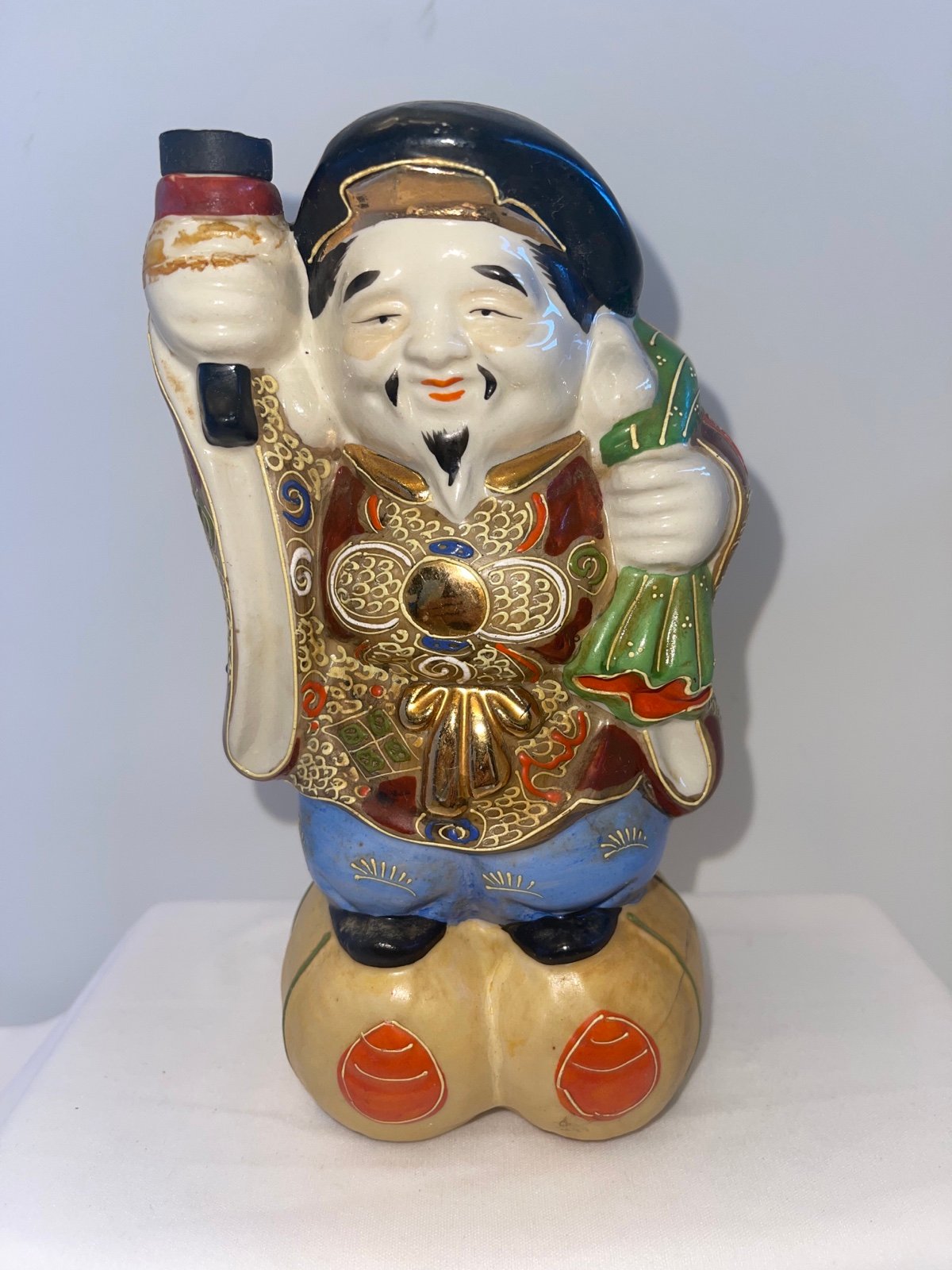 Vintage 1960’s Kamotsuru Sake God Of Wealth Decanter Empty