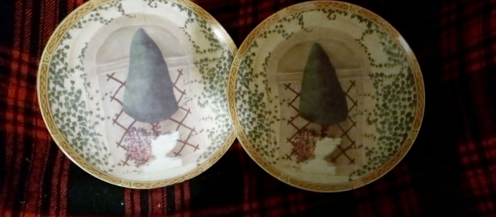 2 vintage glass plates by Bawn bros