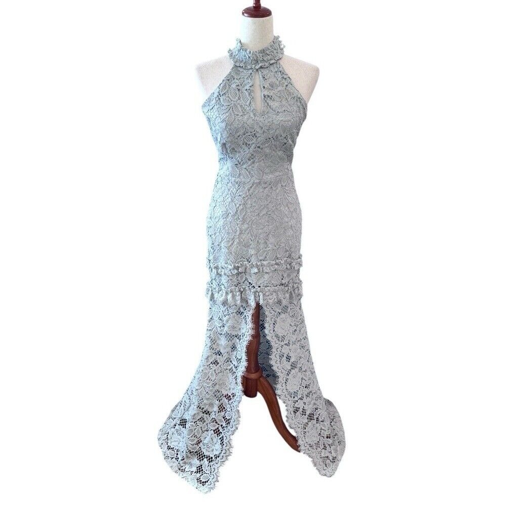 Alexis Long Lace Halter Dress Size Medium
