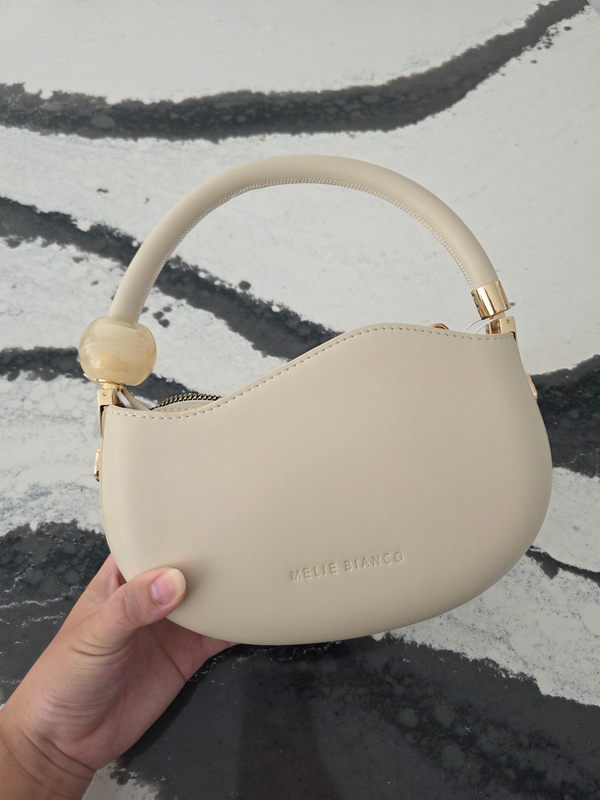 Melie Bianco Jennie vegan leather crossbody Bag - Cream