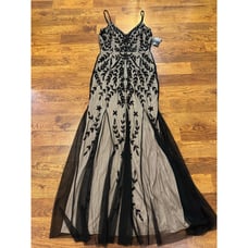 Marina Women's Beaded V Neck Formal Gown - Size Large - NWT FLAWED Eveningwear